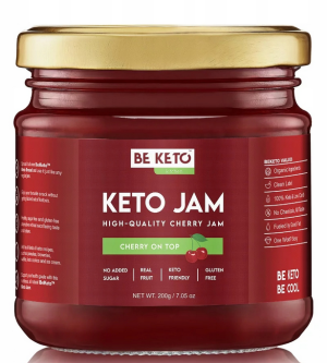 BE KETO JAM Dżem Topowy WIŚNIOWY 200 g
