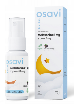 Osavi Melatonina z Passiflorą Spray Doustny 1 mg (Czarna Porzeczka) 25 ml