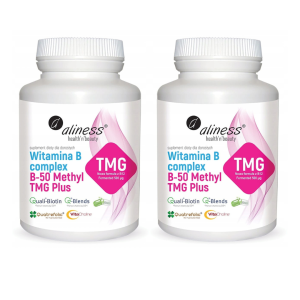 [Zestaw] 2x Aliness Witamina B complex B-50 Methyl Metylo TMG PLUS - suplement diety - 100 kapsułek