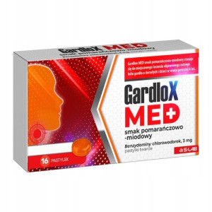 S-LAB Gardlox MED smak pomarańczowo-miodowy 3mg 16 pastylek
