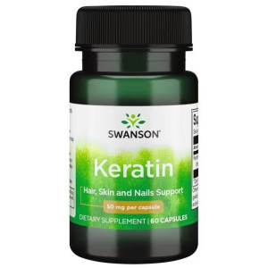 SWANSON Keratin 50 mg 60 kapsułek keratyna