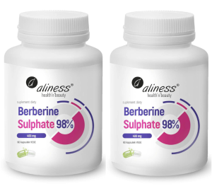 [Zestaw] 2x Aliness Berberyna Sulphate 98% 400mg - suplement diety - 60 kapsułek vege