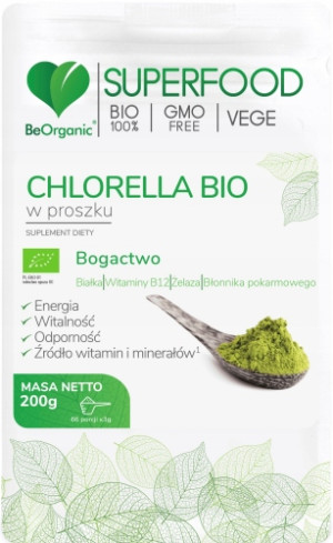 BeOrganic Chlorella BIO w proszku 200 g