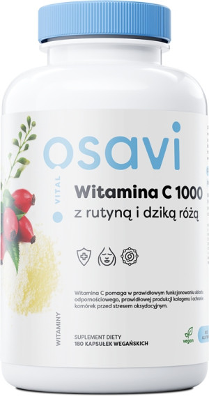 Osavi Witamina C1000 z rutyną i dziką różą 180 kapsułek