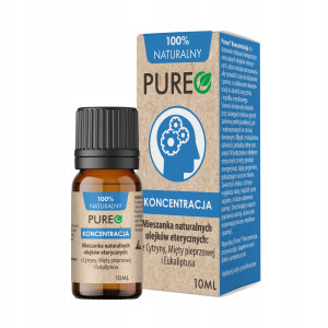 Pureo Koncentracja mieszanka naturalnych olejków eterycznych z cytryny, mięty pieprzowej i eukaliptusa 10 ml