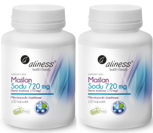[Zestaw] 2x Aliness Maślan Sodu 720 mg (Kwas masłowy 170 mg) x 100 VEGE kaps.