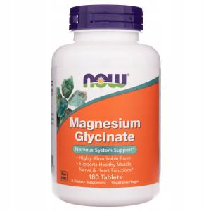 NOW Foods Magnesium Glycinate 180 tab  Vegan Glicynian magnezu