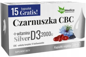EkaMedica Czarnuszka CBC + witamina D3 2000IU SILVER 60+15 kapsułek