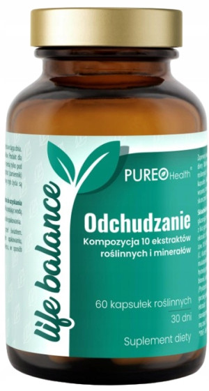 Pureo ODCHUDZANIE Kompozycja 10 ekstraktów roślinnych i minerałów - 60 kapsułek roślinnych