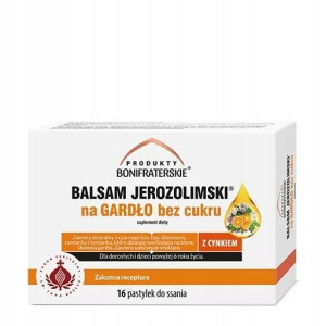 Produkty Bonifraterskie Balsam Jerozolimski na gardło bez cukru 16 pastylek do ssania