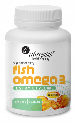 Aliness Fish Omega 3 Estry Etylowe 90 kapsułek EPA 180 mg DHA 120 mg