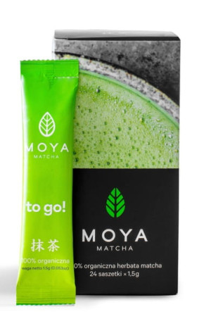 Moya Matcha Tradycyjna To Go! 24 x 1,5 g saszetki organiczna japońska herbata