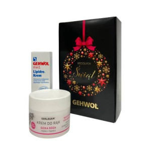 GEHWOLl Gerlasan med Lipidro Creme -  krem silnie nawilżający do stóp 20 ml + krem do rąk z dziką różą 50 ml