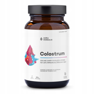 Aura Herbals Colostrum 500 mg Słodka malina proszek 66 g
