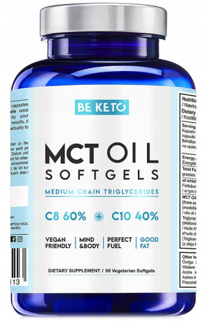 BE KETO Olej MCT C8 + C 10 - 90 kapsułek
