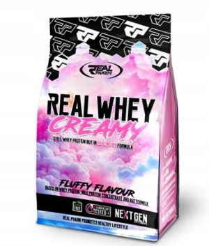 Real Pharm Whey Creamy Fluffy 700 g Chocolate Milky Formula Białko Koncentrat z Maślanką