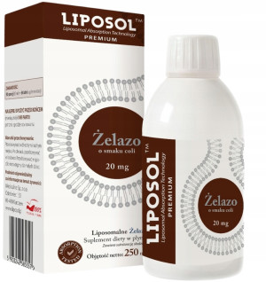 Aliness Liposol Żelazo cola 20 mg 250 ml Liposomalne żelazo smak coli