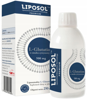 Aliness Liposol L-Glutation cytryna 500 mg 250 ml Liposomalny Glutation smak cytrynowy