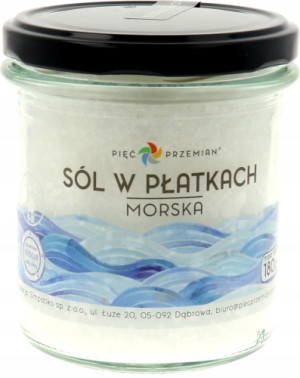 Pięć Przemian Sól Morska w płatkach biała 180 g