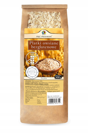 Pięć Przemian Płatki owsiane bezglutenowe zwykłe 500 g