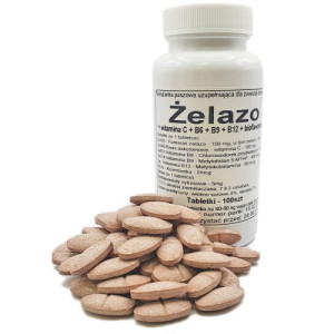 Podkowa Żelazo organiczne + witaminy 100 tabletek