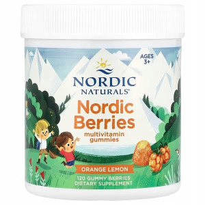 Nordic Naturals Nordic Berries - Multiwitamina z jagód nordyckich - 120 żelków Pomarańcza Cytryna ORGINAL