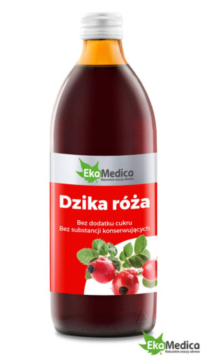 EkaMedica DZIKA RÓŻA 500ml - suplement diety bez dodatku cukru, bez substancji konserwujących