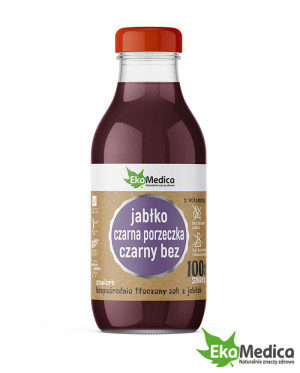 EkaMedica JABŁKO, CZARNA PORZECZKA, CZARNY BEZ - sok - 300ml