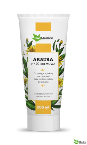 EkaMedica MAŚĆ ARNIKA winogrona, rokitnik, rutyna 200ml. Skóra naczynkowa i cellulit