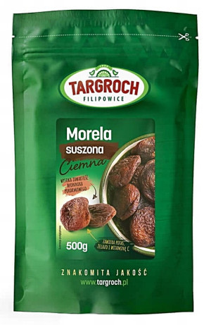 Targroch Morela suszona ciemna suszona na słońcu 500g Błonnik