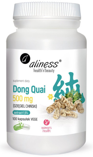 Aliness Dong Quai 500 mg 100 kapsułek vege dzięgiel chiński ekstrakt 1,5%  (1)