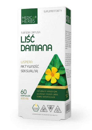 Medica Herbs LIŚĆ DAMIANA 600mg - 60 kapsułek