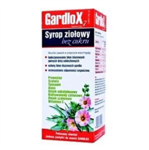 S-LAB GARDLOX 7 SYROP ziołowy na gardło bez cukru  prawoślaz tymianek 120ml