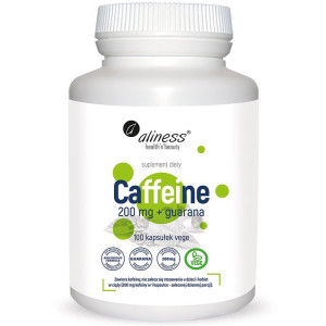 Aliness Caffeine 200 mg + Guarana 100 kapsułek kofeina z guaraną