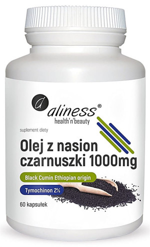 Aliness Olej z nasion czarnuszki 2% 1000 mg 60 kapsułek black cumin
