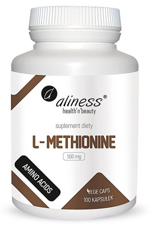 Aliness L-Methionine 500 mg 100 kapsułek vege metionina
