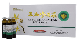 MERIDIAN Napój z Żeńszenia syberyjskiego z mleczkiem pszczelim Elutheroginseng Royal Yelly 10 ampułek po 10 ml