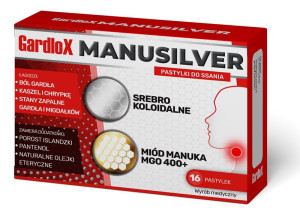 S-LAB GARDLOX MANUSILVER srebro koloidalne i miód manuka - 16 pastylek do ssania