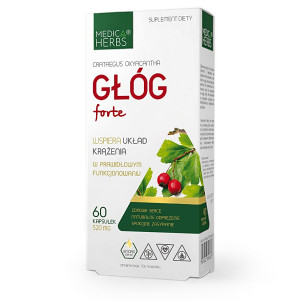 Medica Herbs GŁÓG FORTE standaryzowany ekstrakt 5:1 - Hawthorn -  60 kapsułek