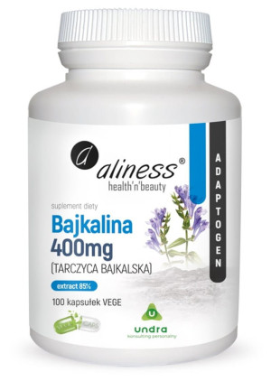 Aliness Bajkalina Extract 400 mg 100 kapsułek vege tarczyca bajkalska ekstrakt 50%