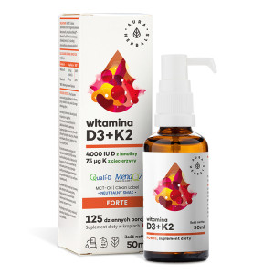 Aura Herbals Witamina D3 4000IU + K2 75mcg FORTE  MCT OIL - 50ml KROPLE