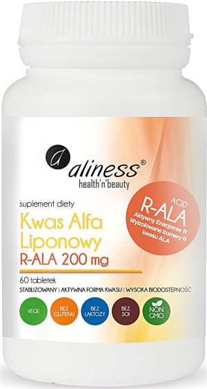 Aliness Kwas R-alfa Liponowy R-ALA 200 mg 60 tabletek