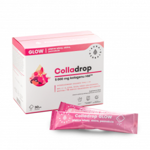 Aura Herbals COLLADROP Glow - Kolagen 5000 mg typu I i III 15 składników aktywnych - 30 saszetek