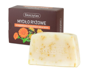 SKOCZYLAS MYDŁO RYŻOWE w kostce z dodatkiem płatków nagietka i ekstraktu z mniszka