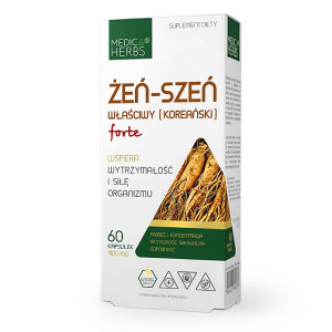 Medica Herbs ŻEŃ-SZEŃ Właściwy (koreański) FORTE - 60 kapsułek