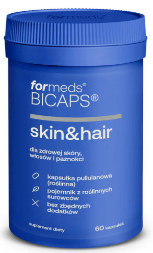 Formeds BICAPS SKIN&HAIR Biotyna + Cynk + Witamina E + Krzem + kwas pantotenowy + Krzem + MSM +selen - 60 kapsułek