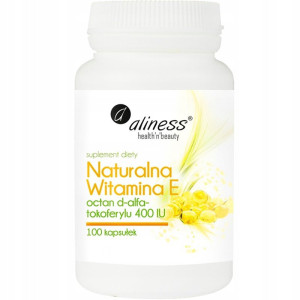 Aliness Witamina E Naturalna 400 IU 100 kapsułek octan d-alfa-tokoferylu