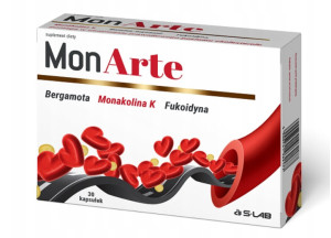 S-LAB MonArte Monakolina K, Fukoidyna, bergamota pomaga w utrzymaniu prawidłowego poziomu cholesterolu - 30 kapsulek