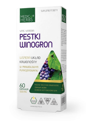 Medica Herbs PESTKI winogron - GrapeSeed - OPC  - 60 kapsułek