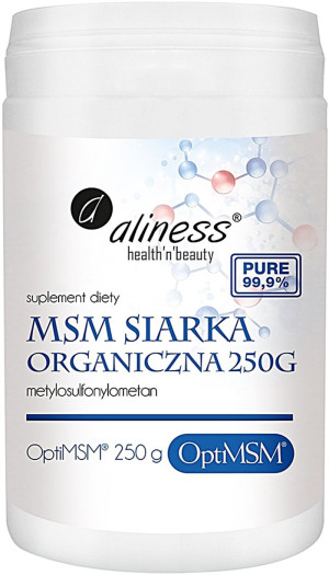 Aliness MSM Siarka Organiczna proszek 250 g OptiMSM® metylosulfonylometan